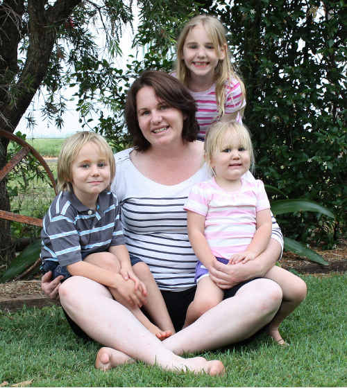 SHAKY GROUND: Springsure Creek landowner Kate Sullivan, with her children Hayden, 3, Charlotte, 6, and Odette, 2. cont SHAKY GROUND: Springsure Creek landowner Kate Sullivan, with her children Hayden, 3, Charlotte, 6, and Odette, 2. cont